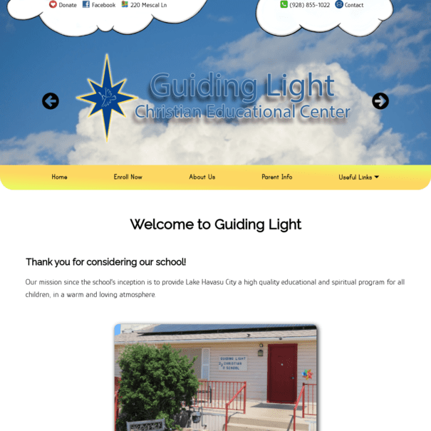 A screenshot of GLCEC's landing page.